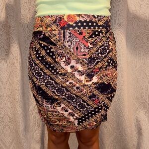 Free People Multicolor Geometric Pencil Skirt